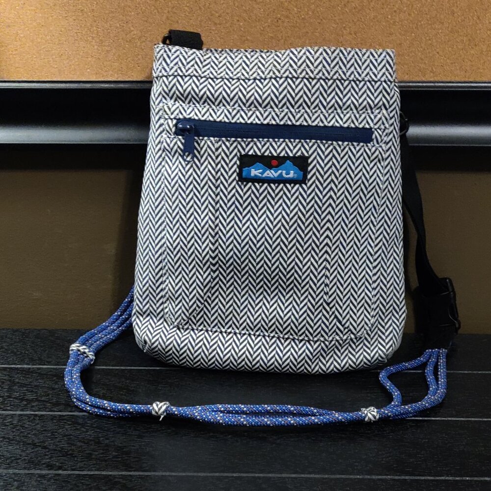 KAVU Blue and White Cross Body Bag